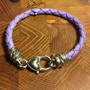 Heart locket clasp and leather bracelet almost new